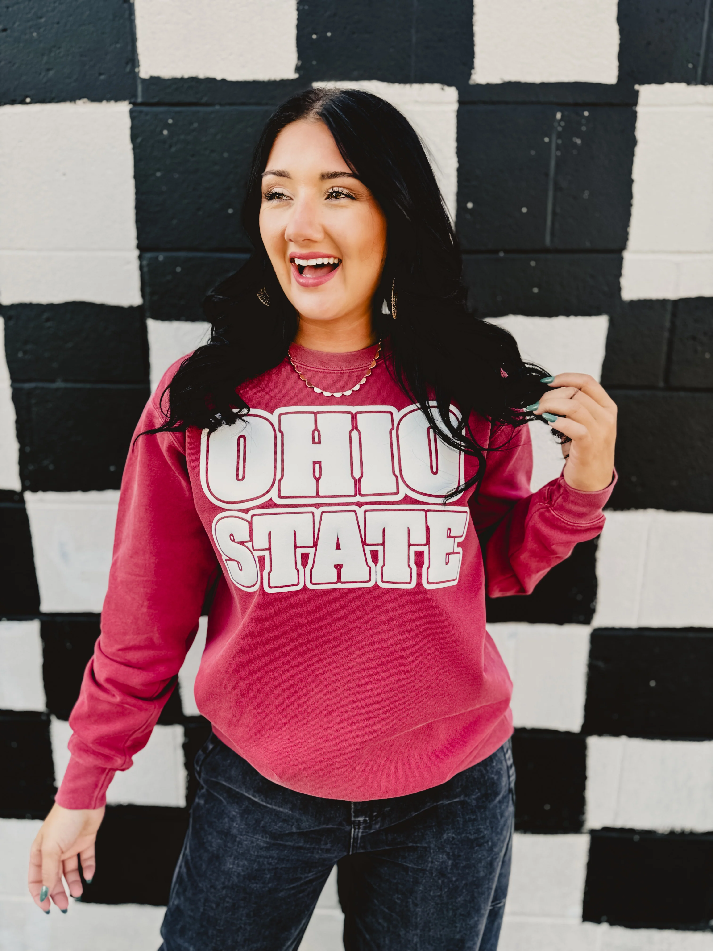 Puff Dyed Sweatshirt - Washed Scarlett