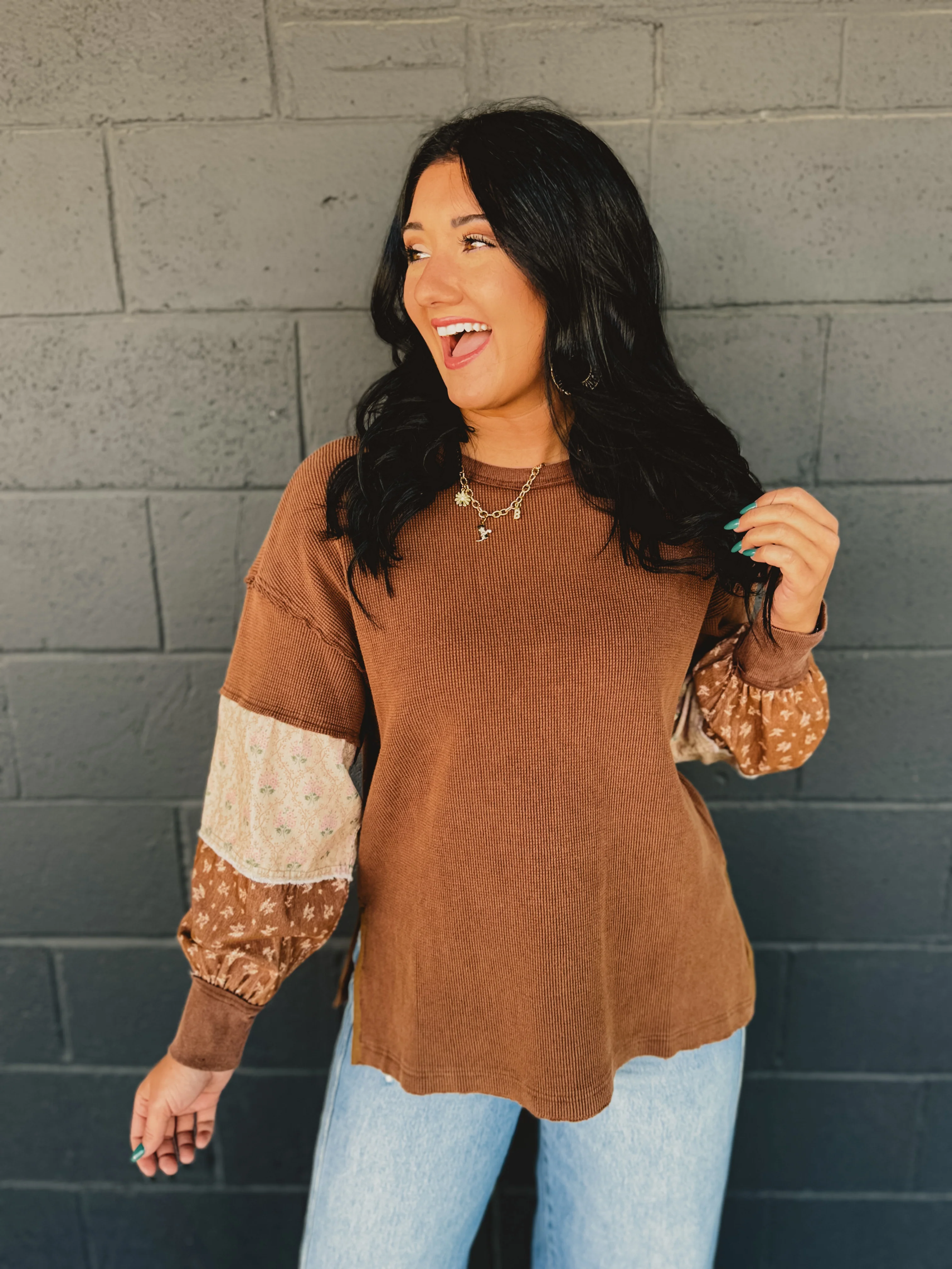 Media Long Sleeve Thermal Top - Sepia
