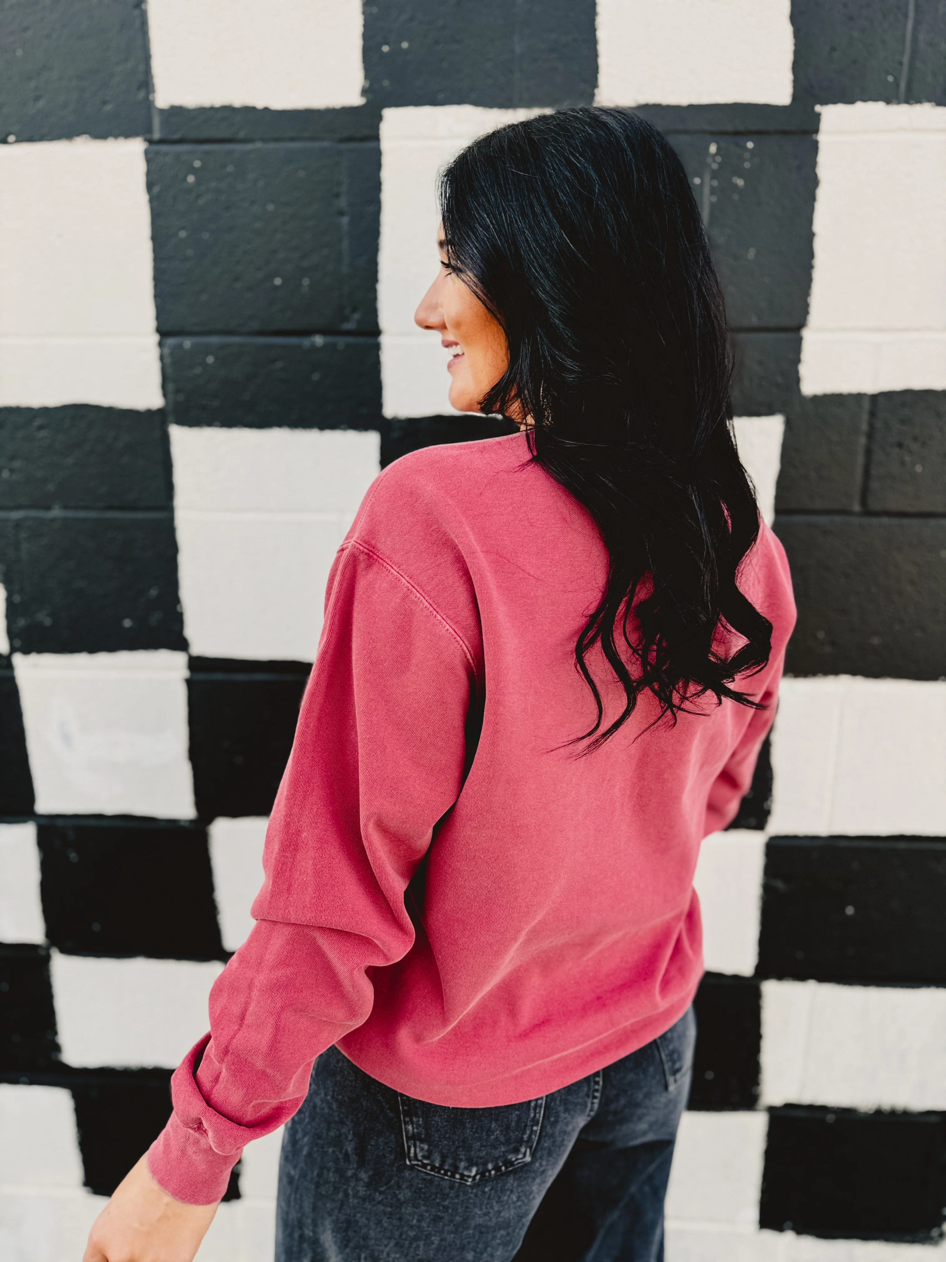 Puff Dyed Sweatshirt - Washed Scarlett