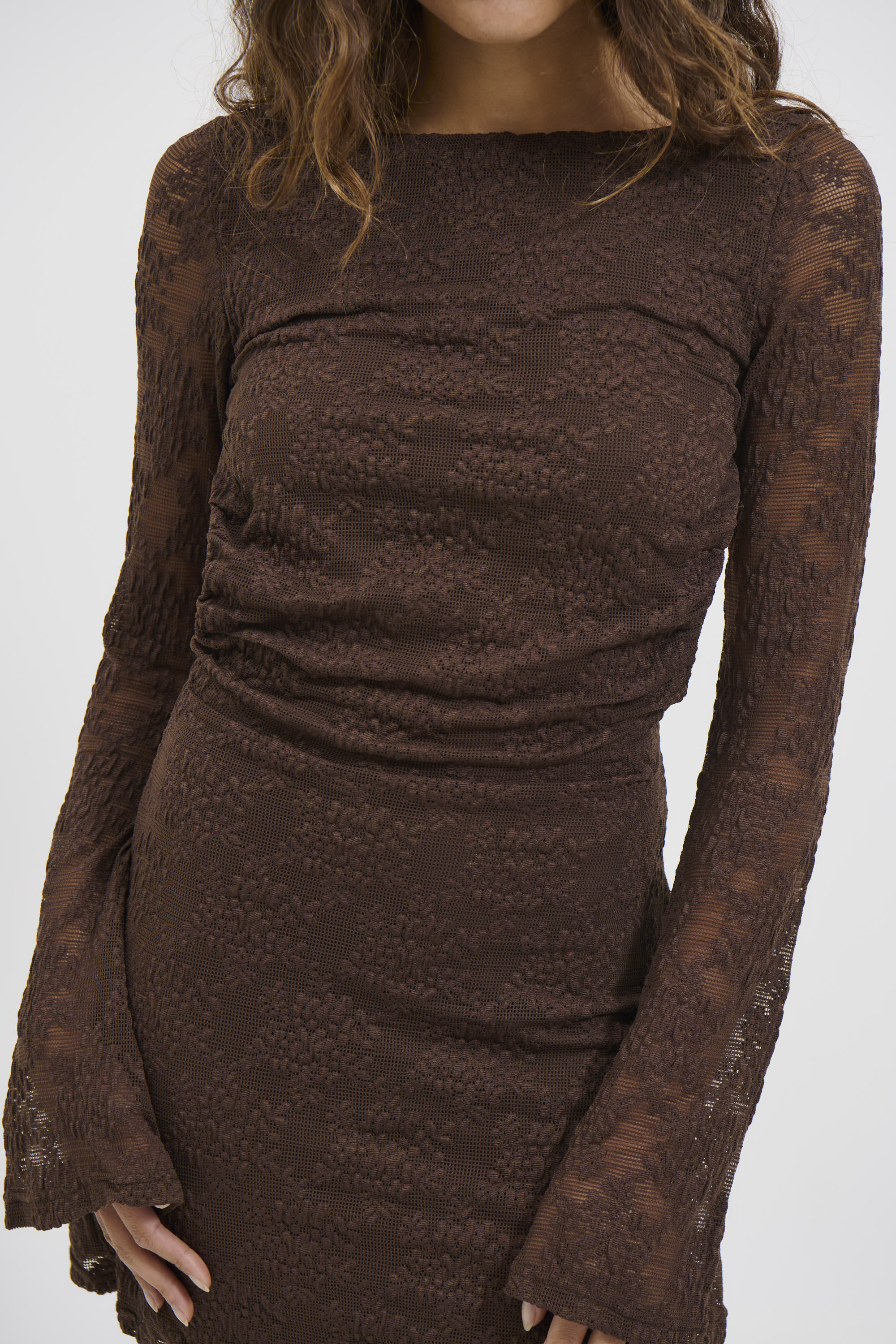 Lace Mini Dress Chocolate