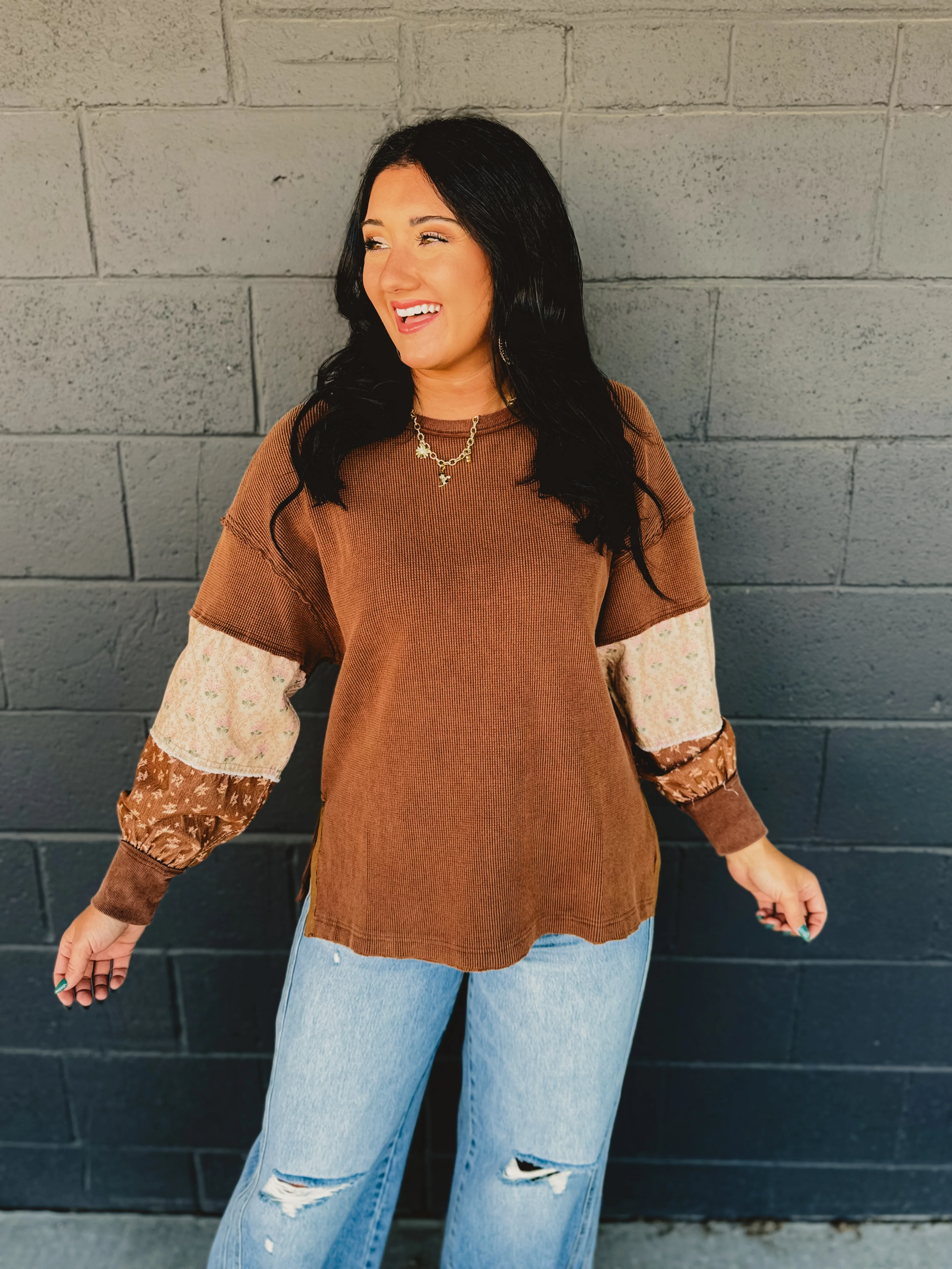 Media Long Sleeve Thermal Top - Sepia